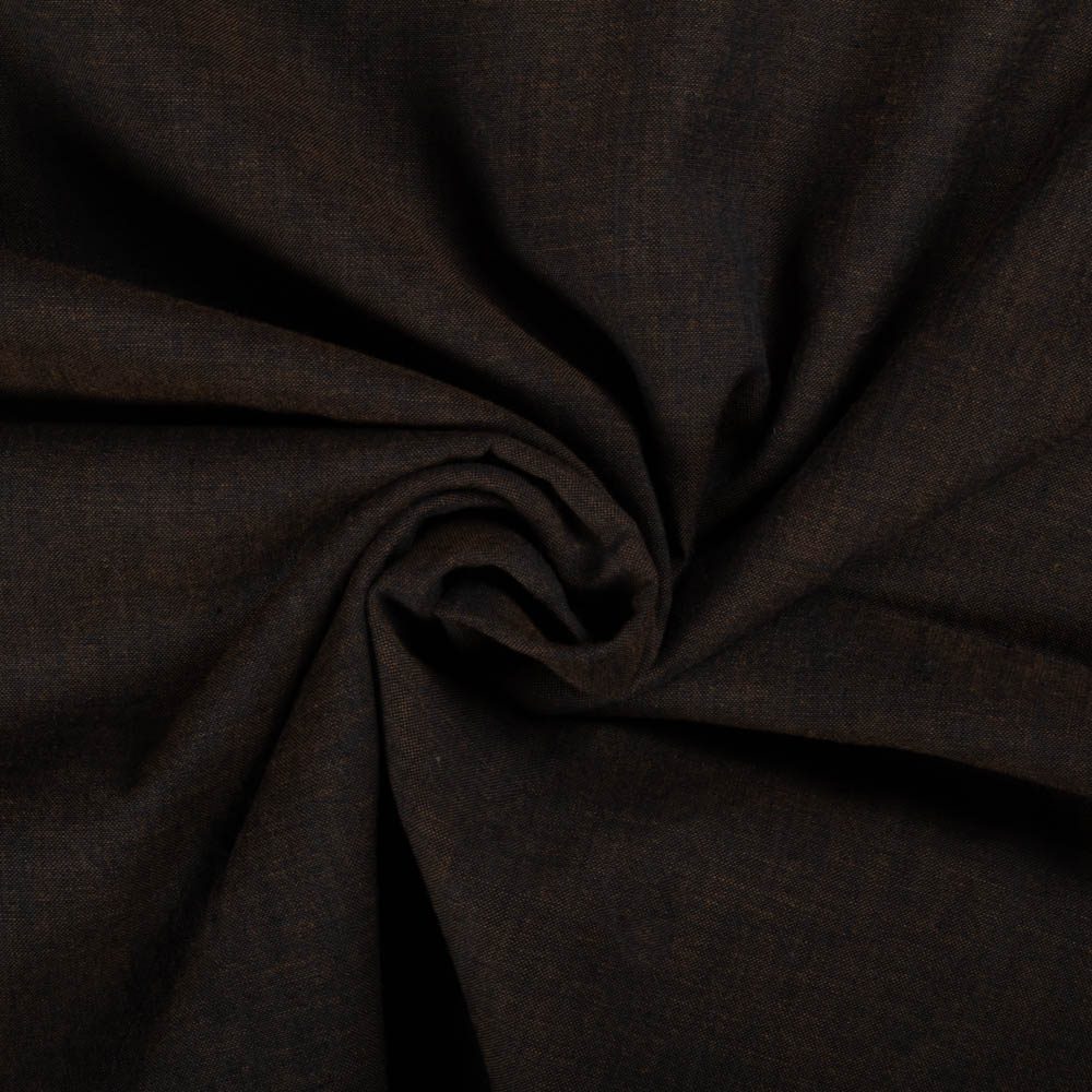 Solid Chocolate Brown Cross Color Pure Cotton 100 GSM Handwoven Fabric 23