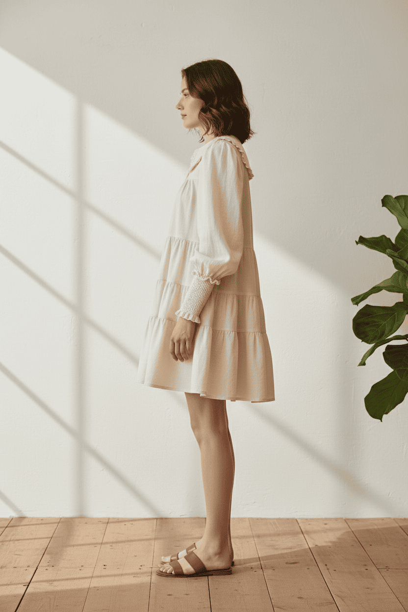 The Ruffle-Collar Tiered Dress
