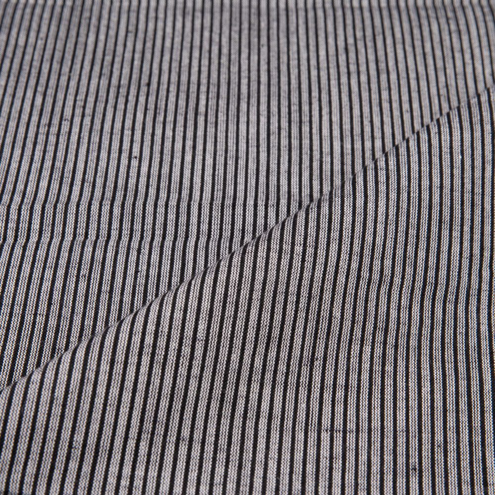 PINSTRIPE BLACK PURE COTTON 79 GSM HANDWOVEN FABRIC