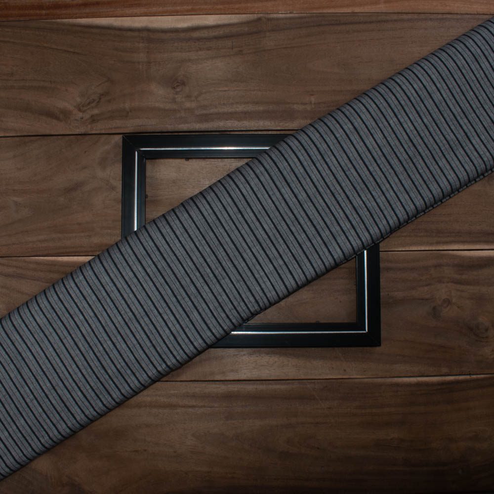 Stripe Grey and Black Pure Cotton 60 GSM Handwoven Fabric