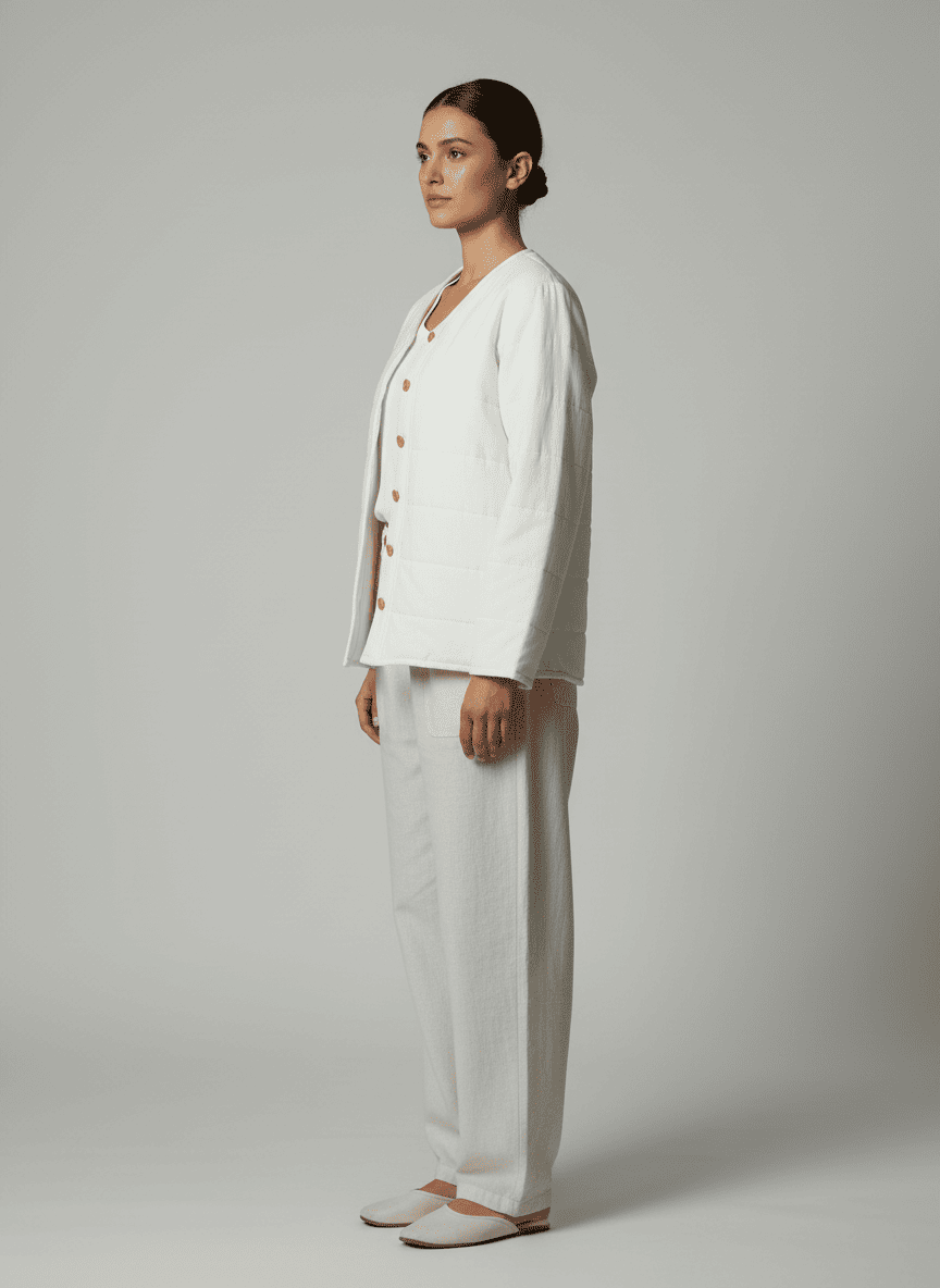 Structured V-Cardigan with Batting