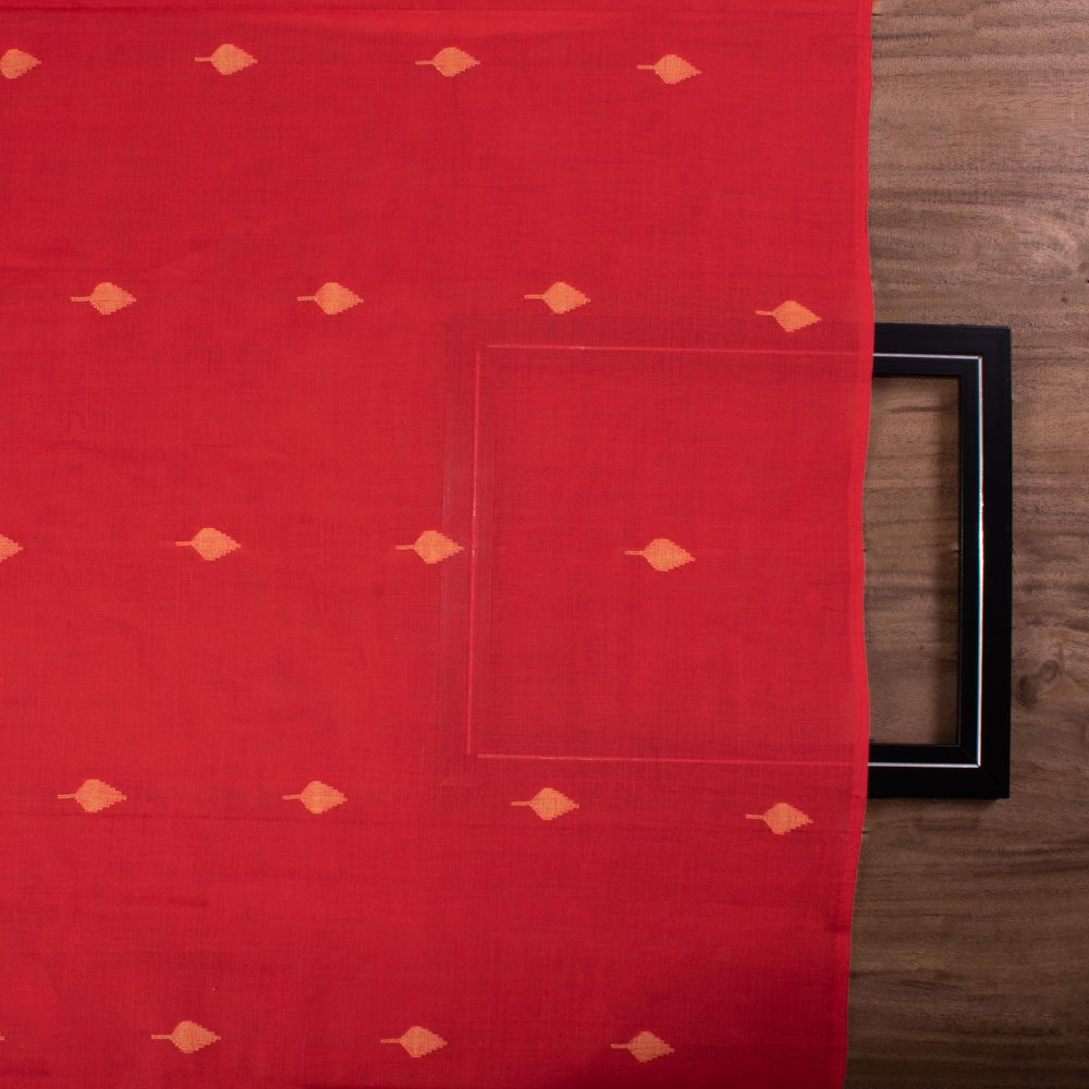 Geometric Red Jamdani Pure Cotton 58 GSM Fabric 177