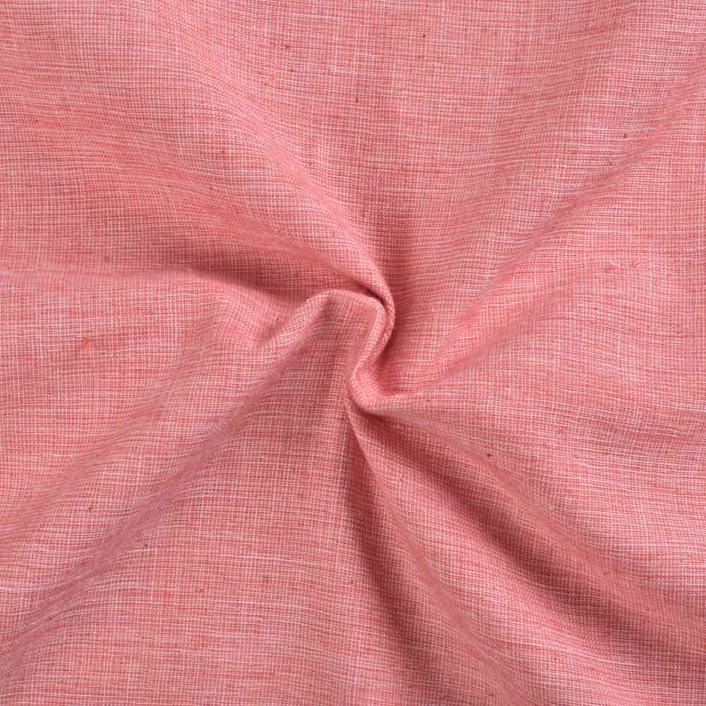 Chambray Red Pure Cotton 110 GSM Handwoven Fabric