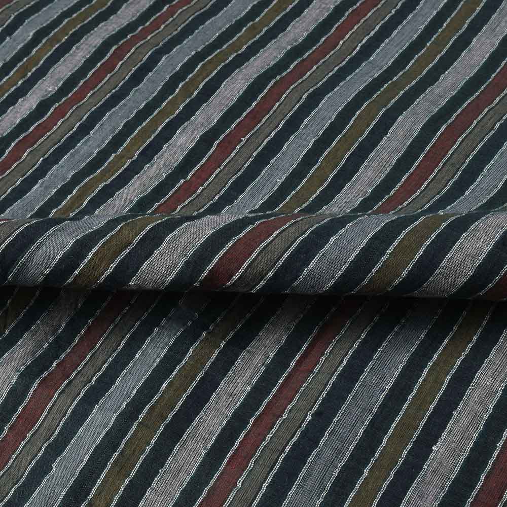STRIPE MULTICOLOR PURE COTTON 60 GSM HANDWOVEN FABRIC 309