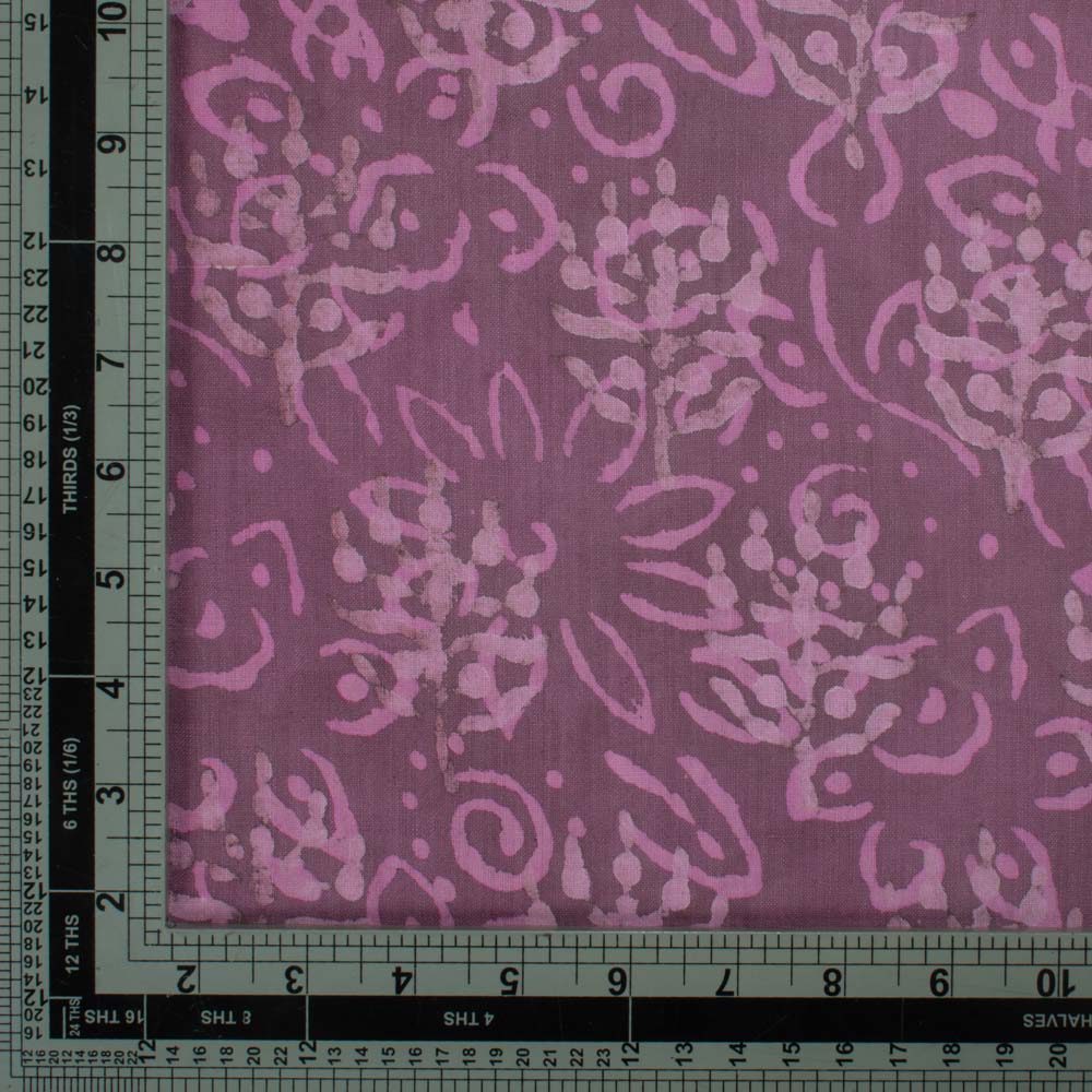 Natural Lac Dyed With Natural Pink White Block Print 103 GSM Pure Organic Khadi Handwoven fabric