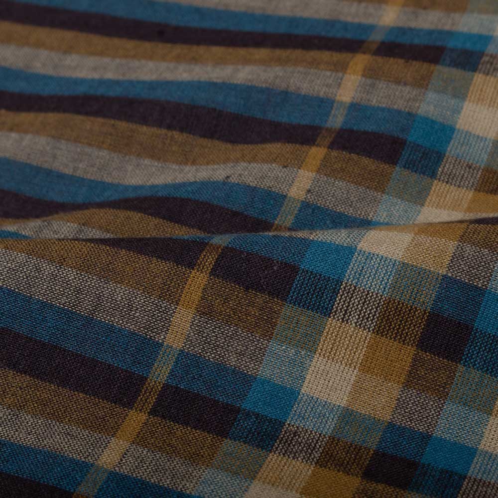 Check Multicolor Pure Cotton 80 GSM Handwoven Fabric 881