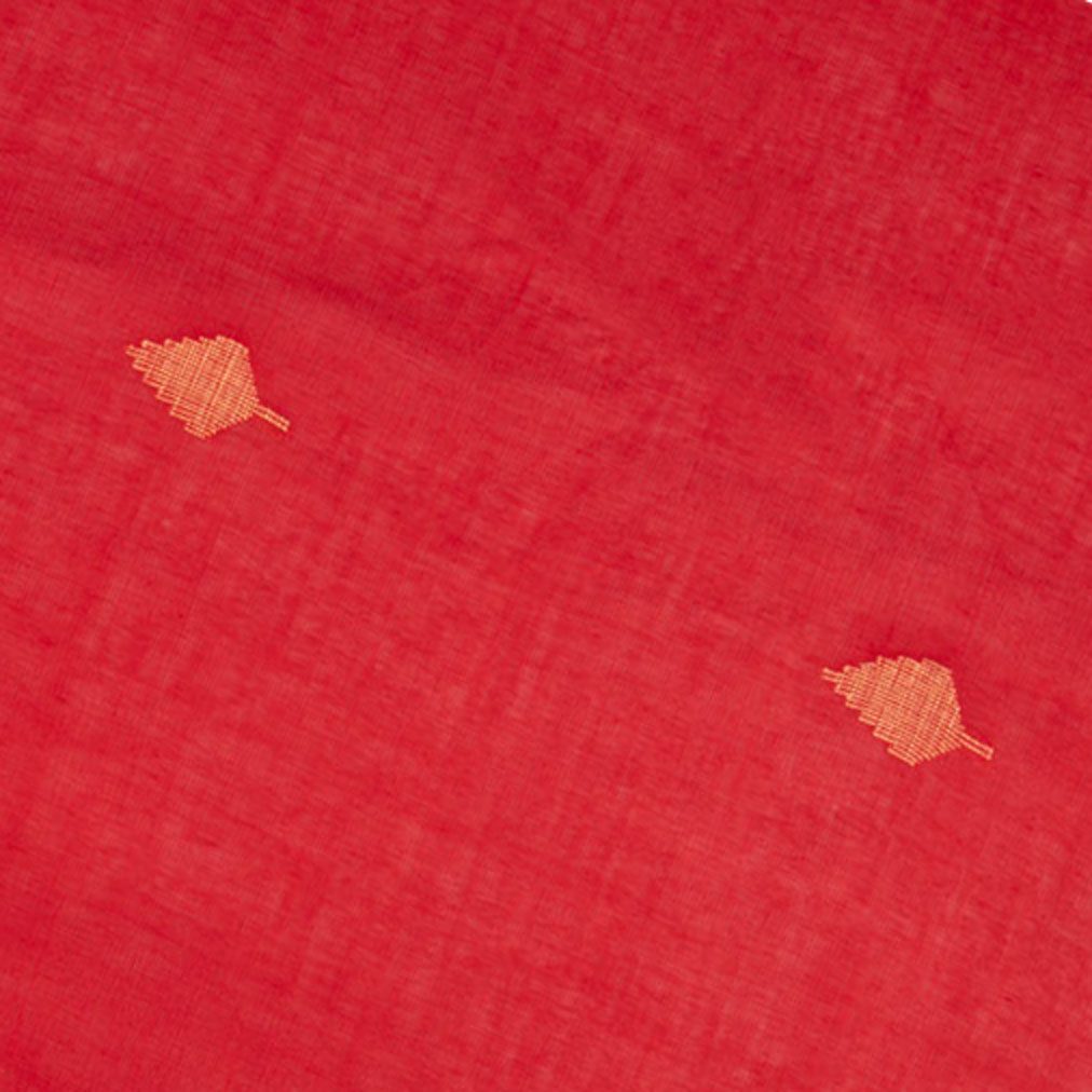 GEOMETRIC RED JAMDANI PURE COTTON 58 GSM FABRIC 177