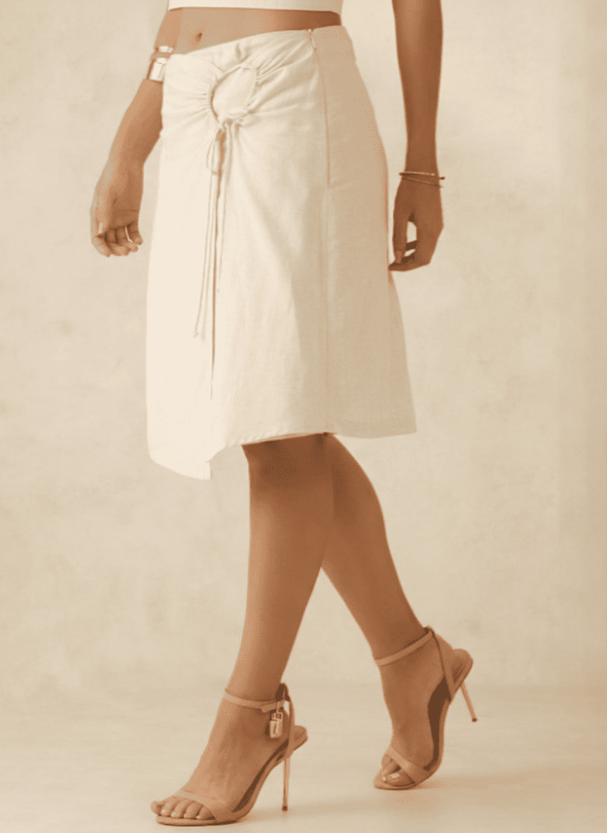 Asymmetric Loop Tie Wrap Skirt