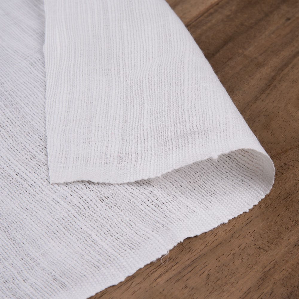 White Khadi 190 GSM Handspun & Handwoven Fabric | Bleached White & Dyeable