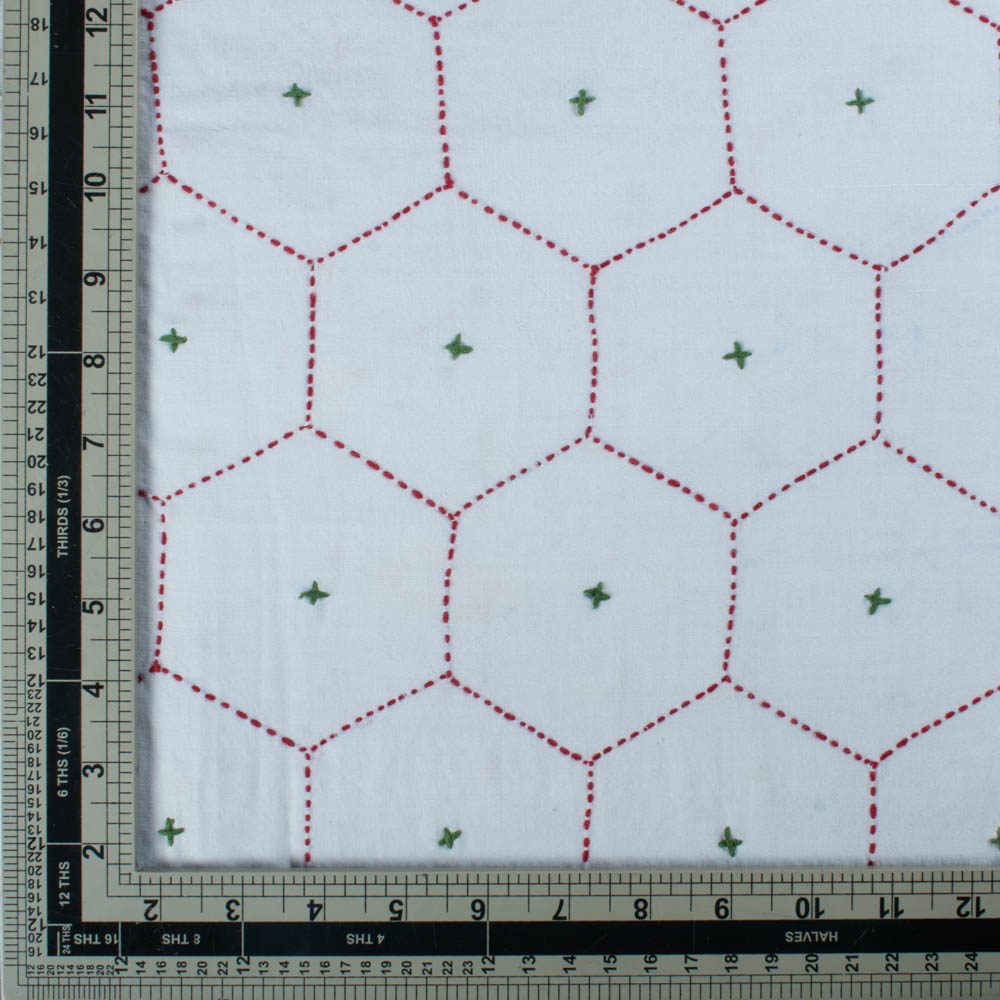 Honeycomb Grid Khadi Cotton 130 GSM Handwoven Kantha Fabric