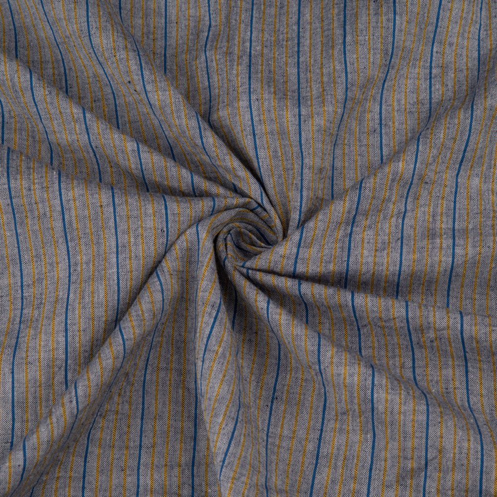 Pinstripe Grey Pure Cotton 90 GSM Handwoven Fabric