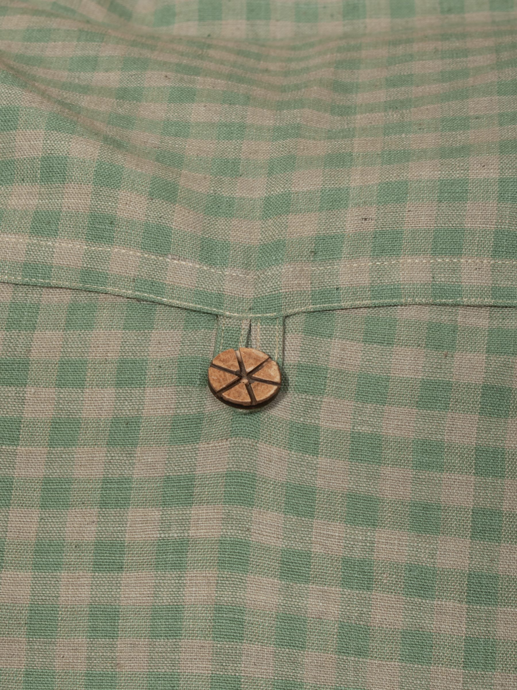 Natural Dye Khadi Cushion Cover with Wooden Button Closer