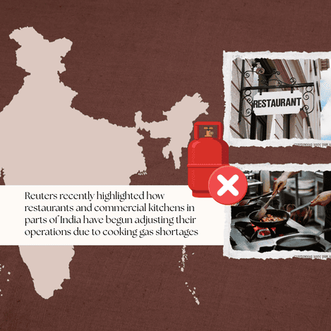 Impact of LPG supply pressure on Indian businesses including restaurants and small production units.