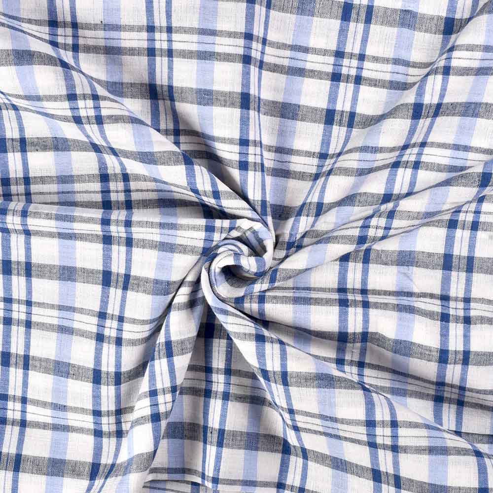 Check Multicolour Pure Cotton 89 GSM Handwoven Fabric
