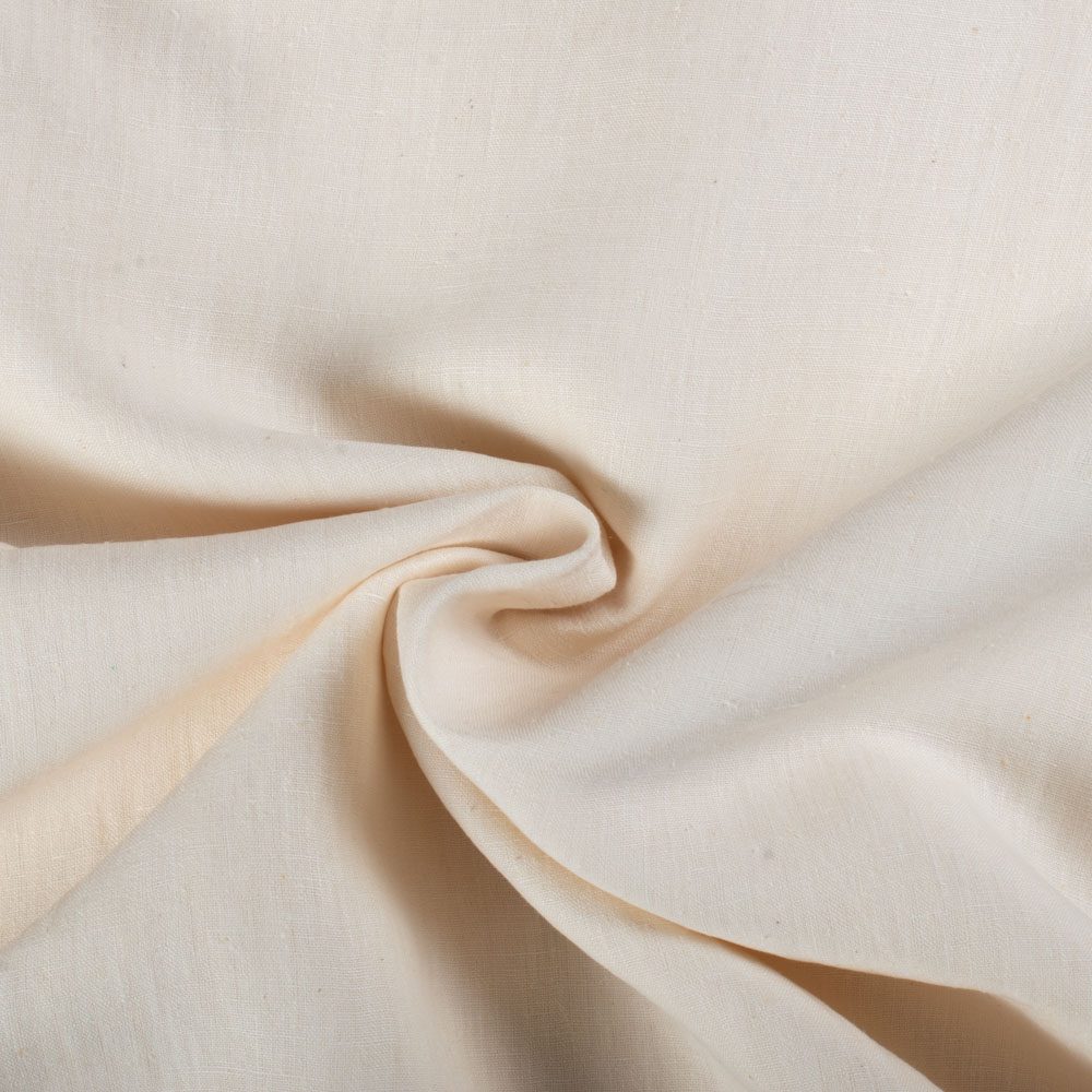 Plain White Silk & Linen Blend 130 GSM Handwoven Fabric 42