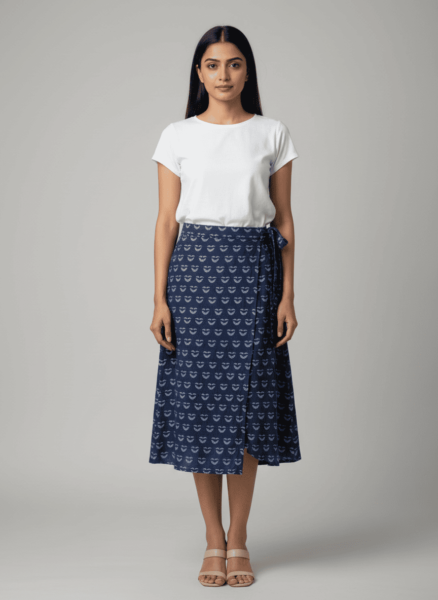Jamdani Adjustable Wrap Skirt 