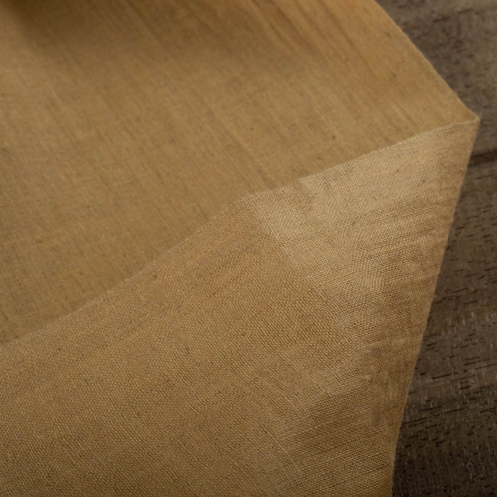 CHAMBRAY YELLOW KHADI COTTON 62 GSM HANDWOVEN FABRIC B18