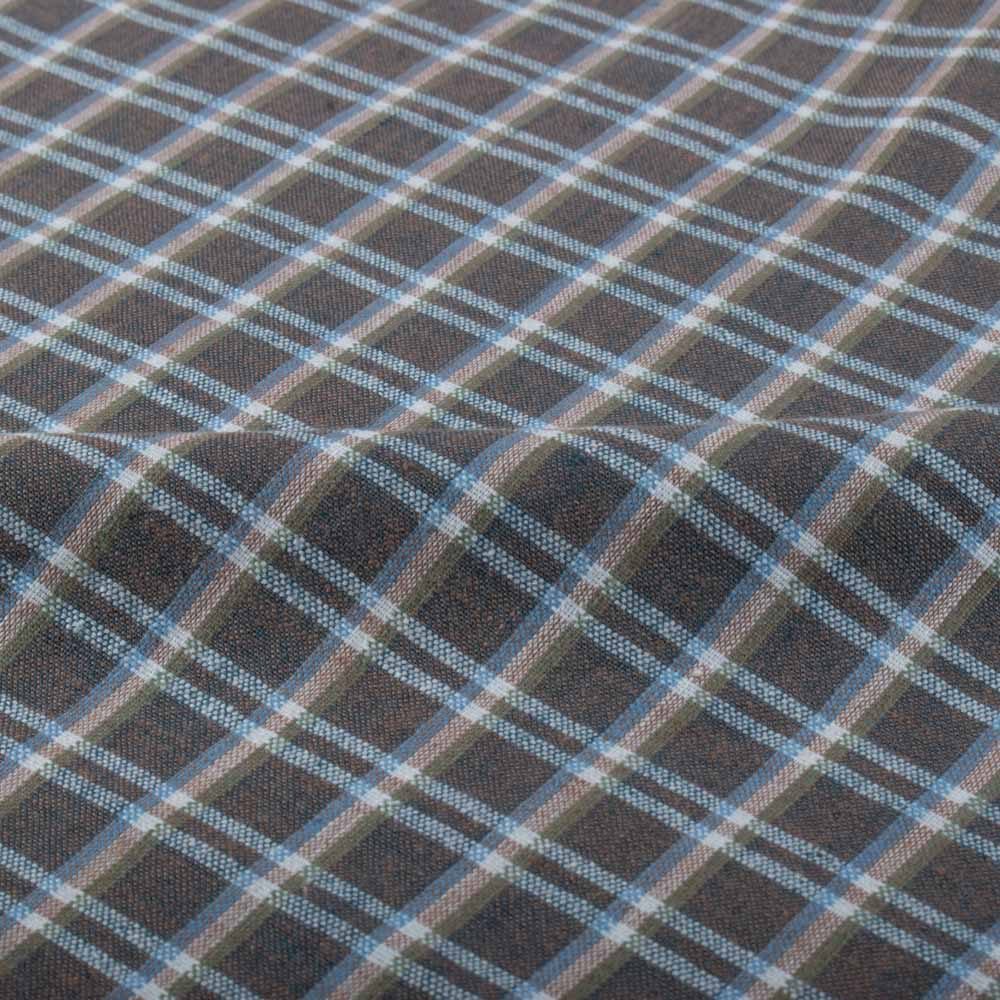 Check Grey and White Pure Cotton 105 GSM Handwoven Fabric