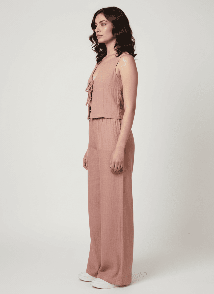 Tie Up Top & Full Pants Co-ord Set
