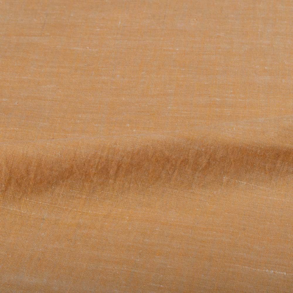 Chambray Orange Khadi Cotton 72 GSM Handwoven Fabric