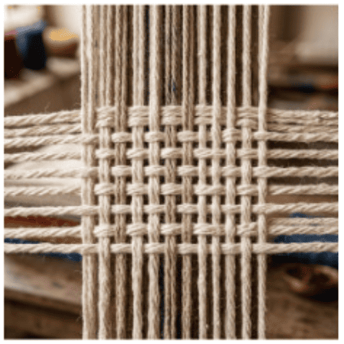 Soft handwoven silk-cotton fabric gracefully drapes over a wooden mannequin.