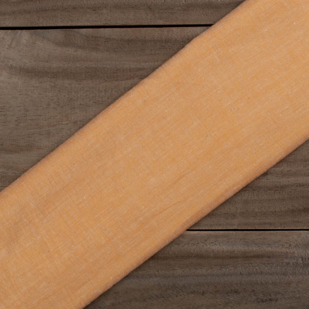 Chambray Orange Khadi Cotton 72 GSM Handwoven Fabric