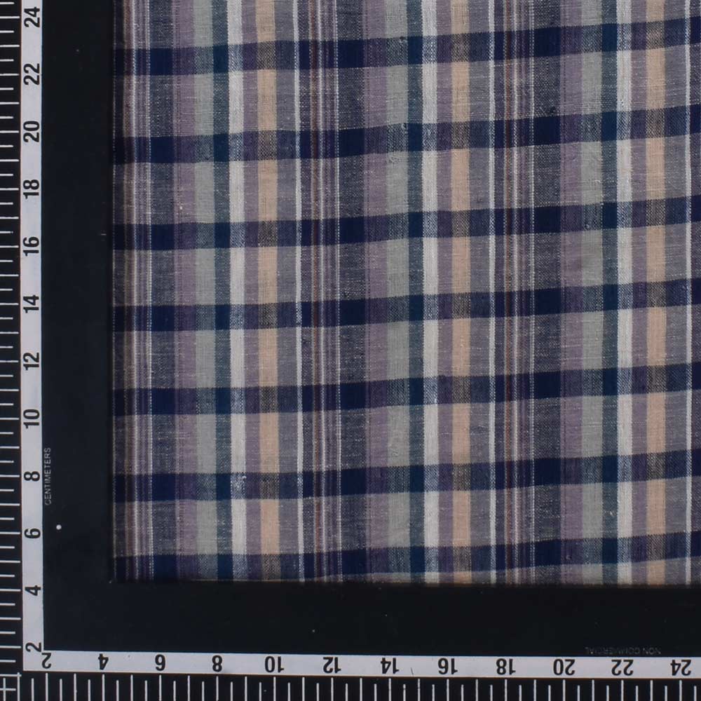 CHECK MULTI COLOR PURE COTTON 92 GSM HANDWOVEN FABRIC