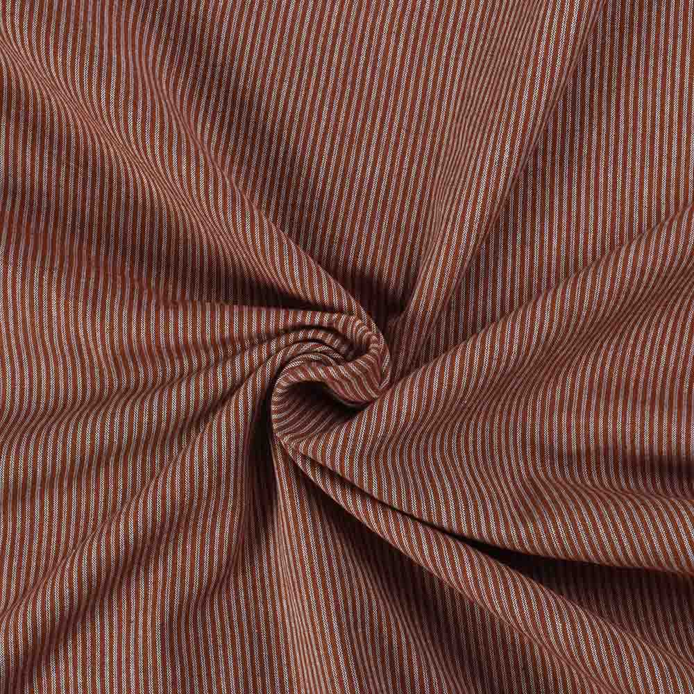 Stripe Brown Pure Cotton 100 GSM Handwoven Fabric