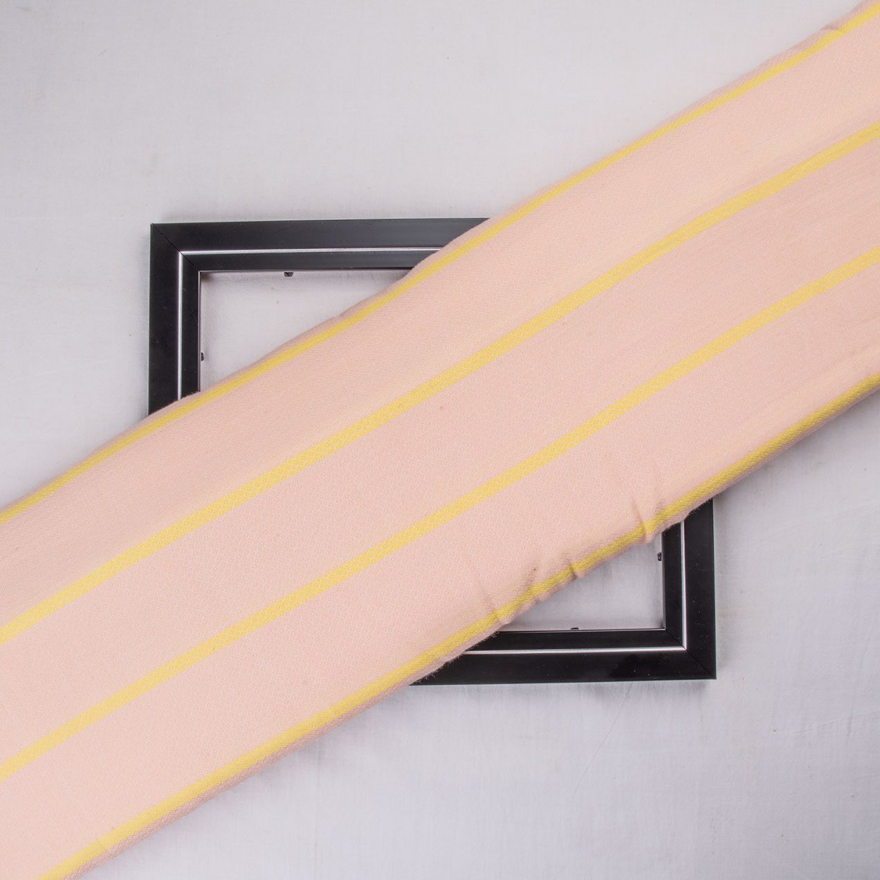Stripe Peach & Yellow Jacquard Mercerised Cotton 114 GSM Fabric