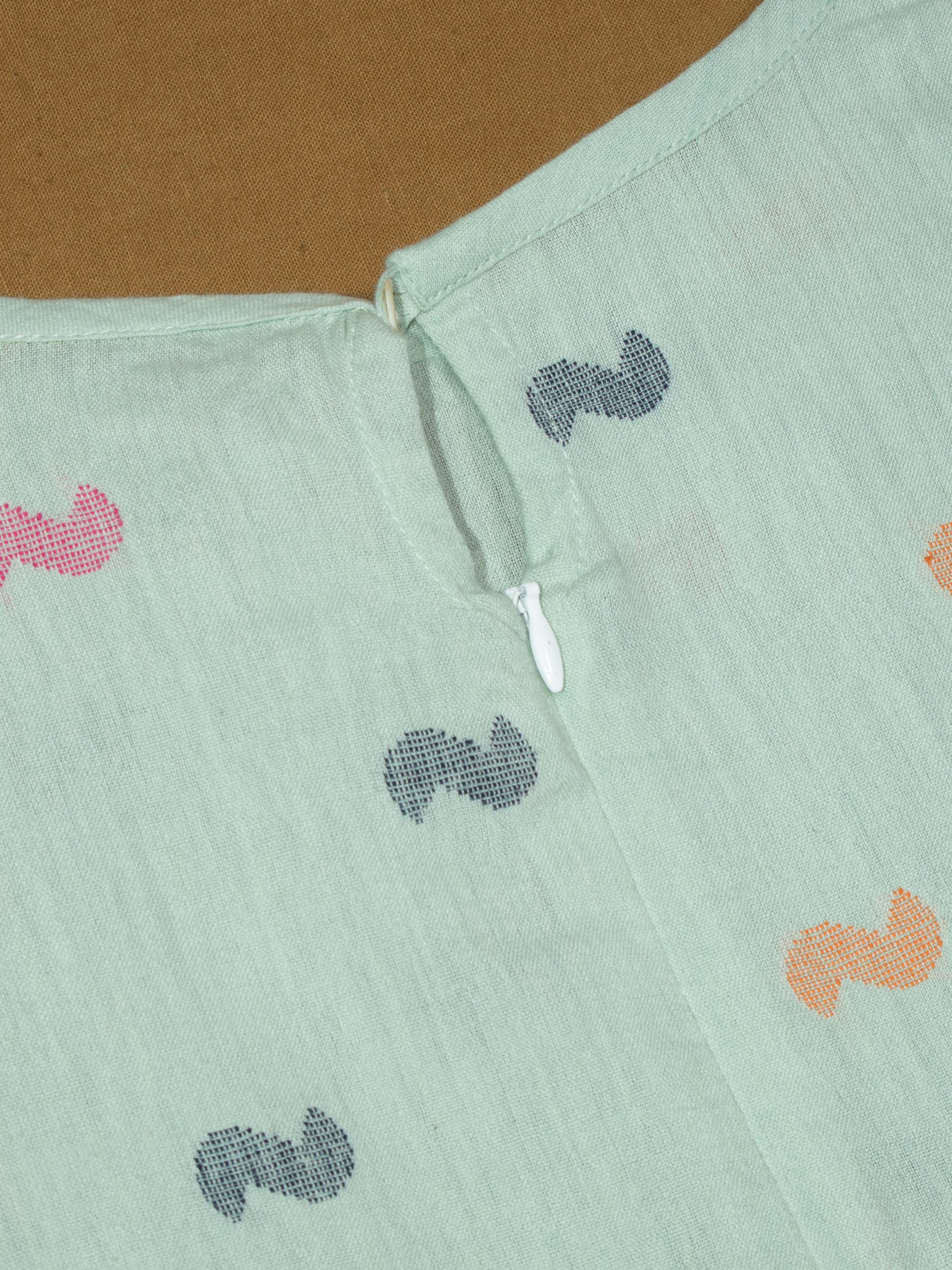 Green Kimono-style dress with a single side pocket