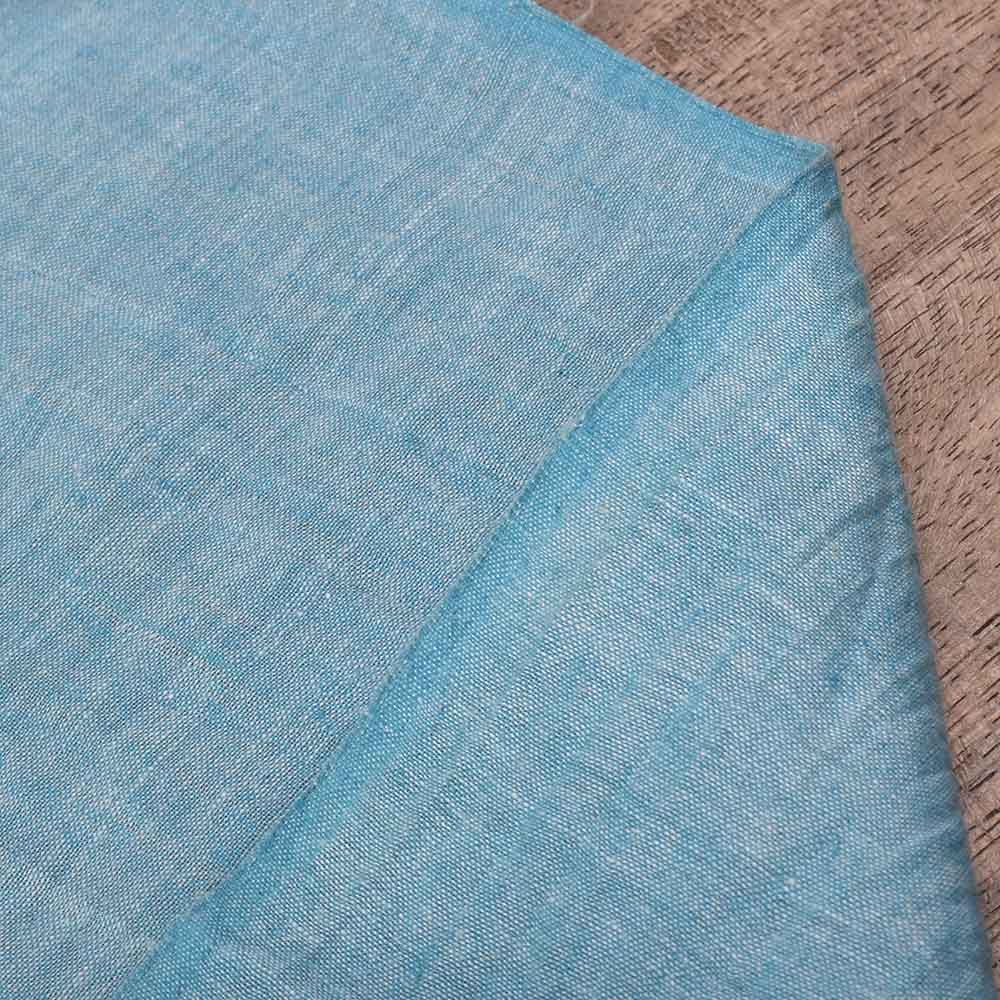 Plain Blue Khadi Cotton 70 GSM Handwoven Fabric