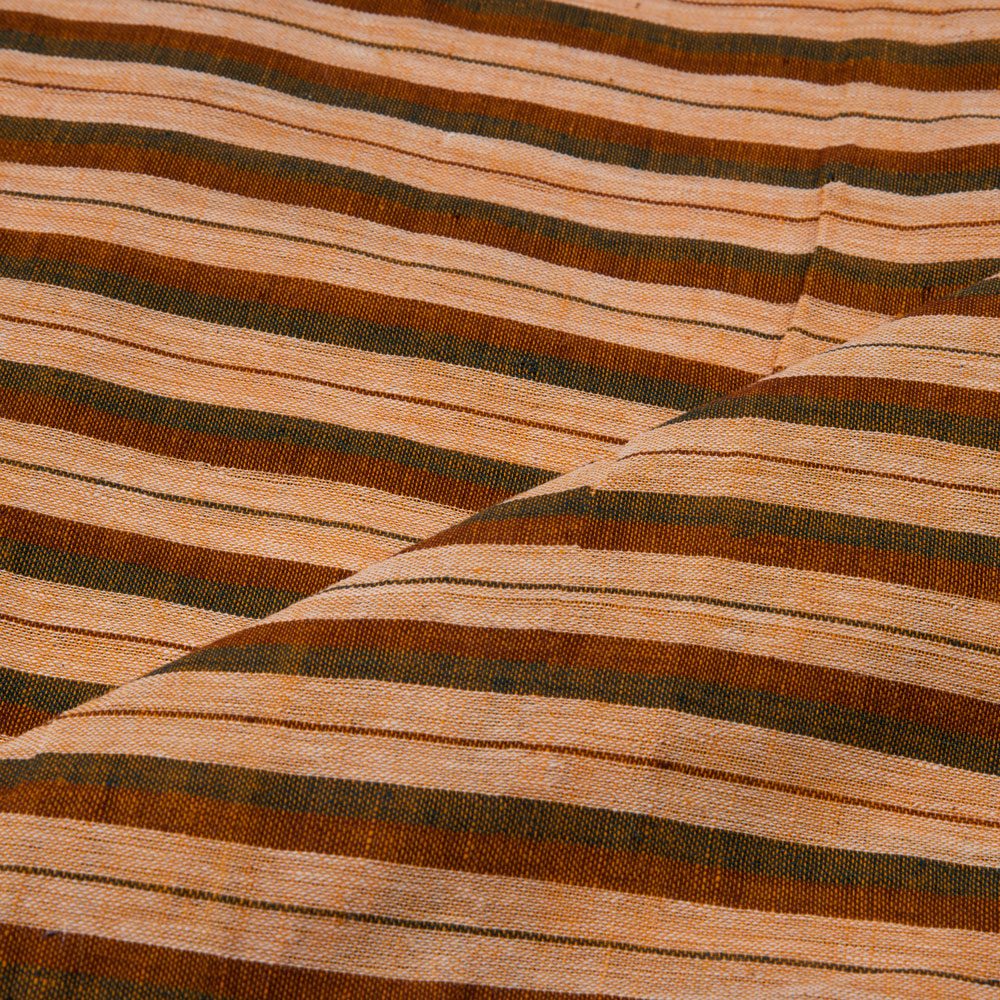 STRIPE BROWN PURE COTTON 96 GSM HANDWOVEN FABRIC