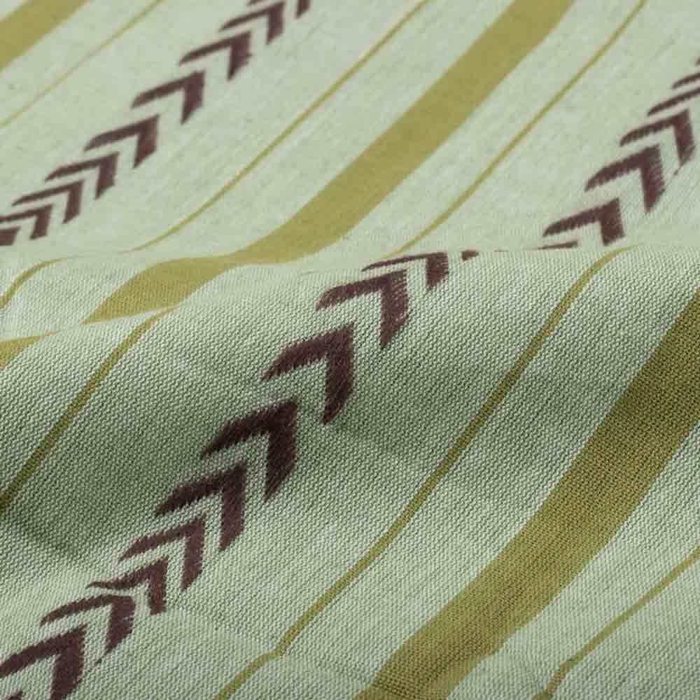 Stripe Green Chevron Extra Warp 100 GSM Pure Cotton Jacquard Fabric