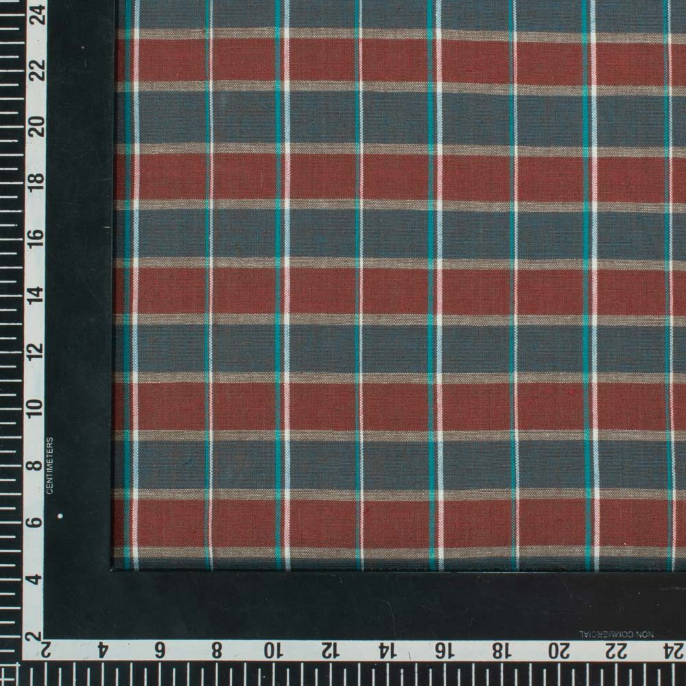 Check Multicolor Pure Cotton 100 GSM Handwoven Fabric 626