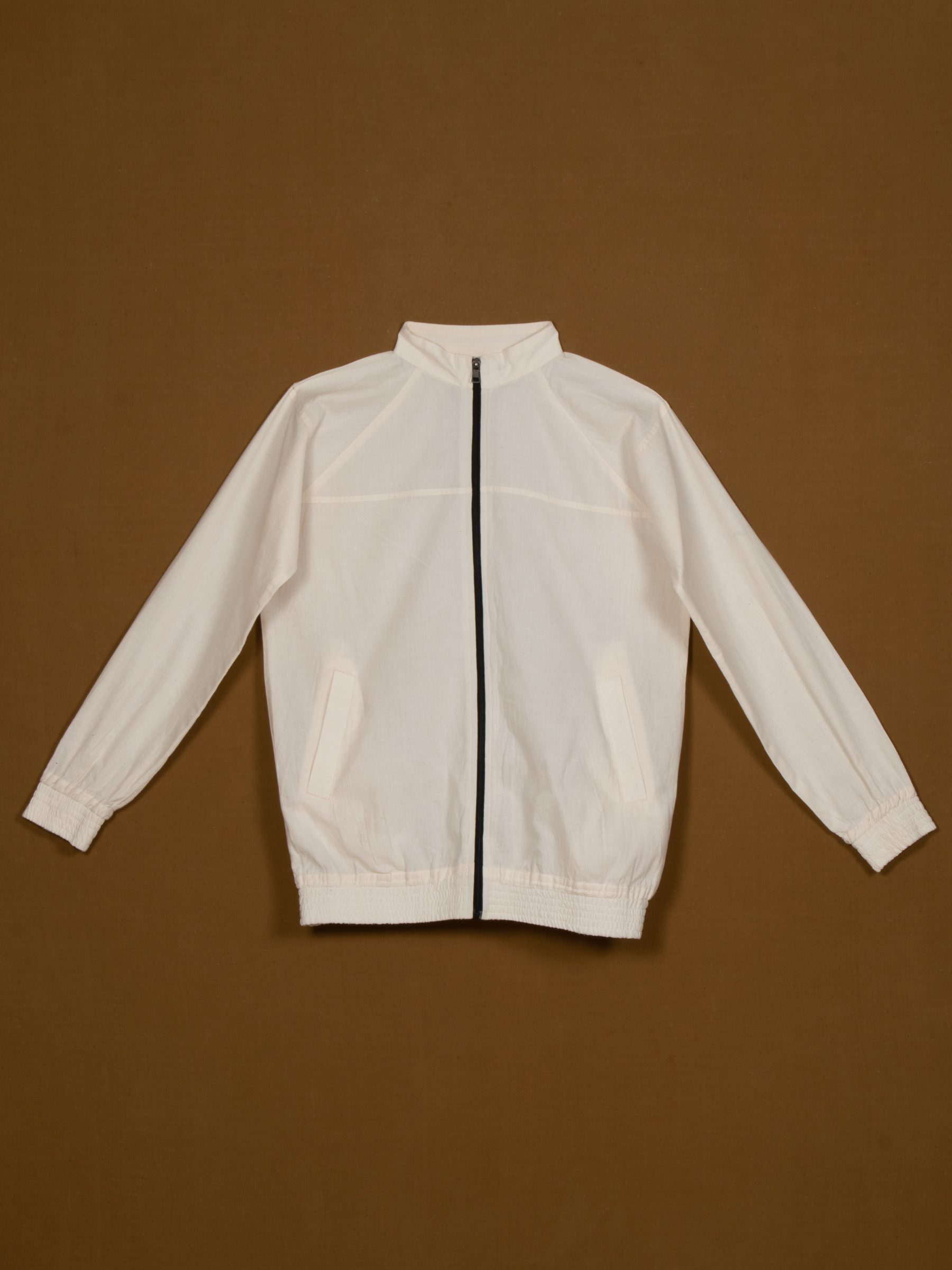 TRACK JACKET WITH FRONT FULL ZIPPER-FRONT SIDE POCKETS