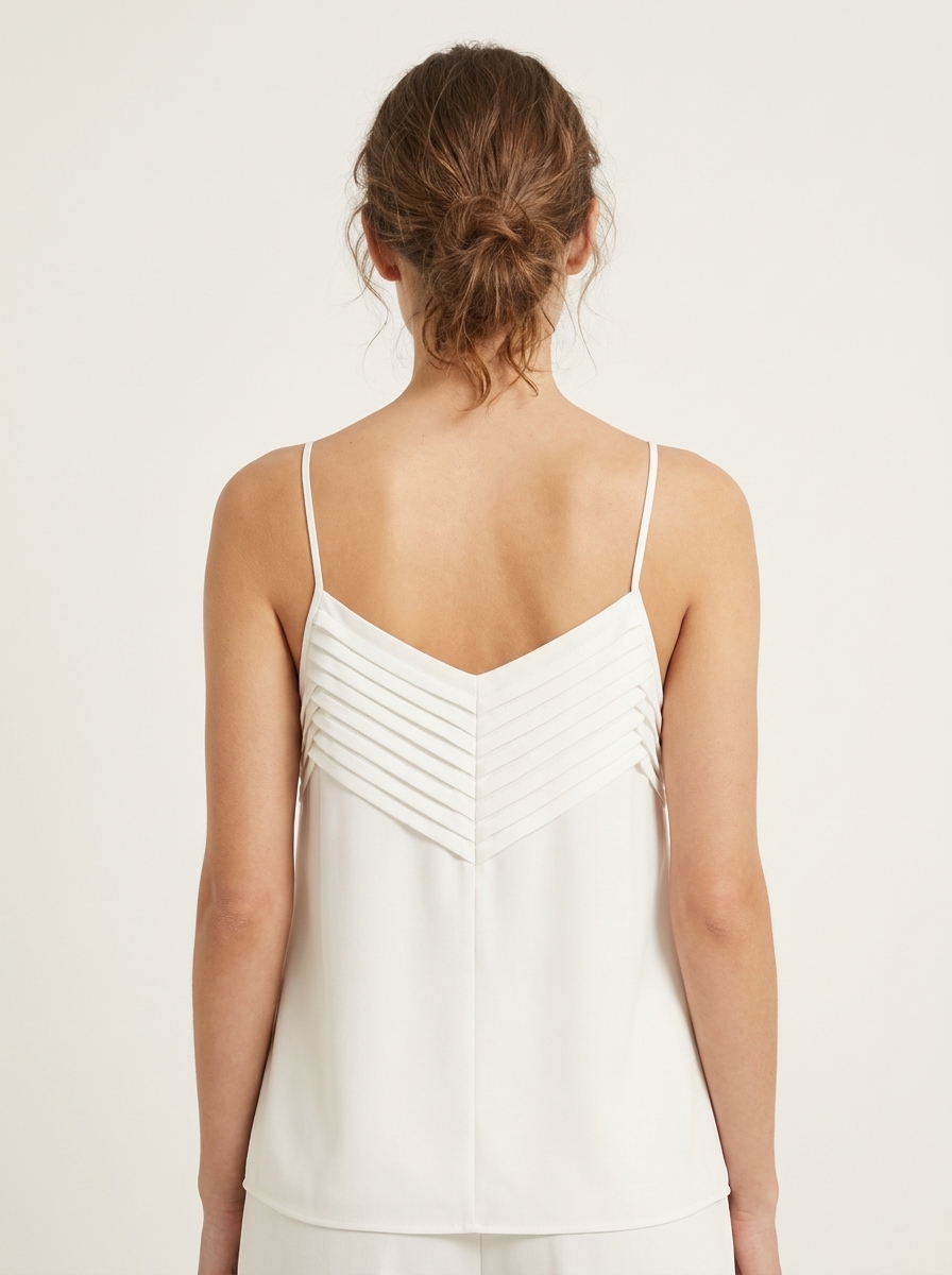 Triangle Pleats Spaghetti Strapped Top