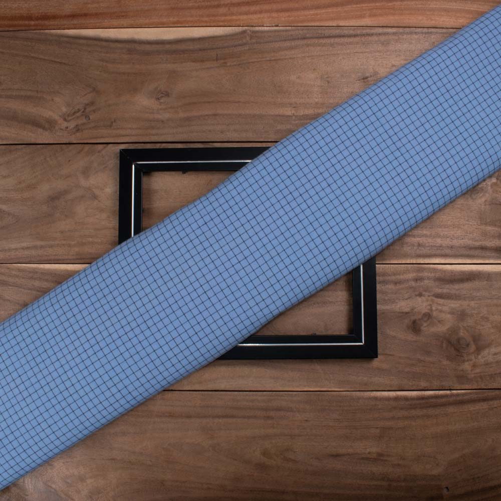 Check Blue Black Pure Cotton 120 GSM Handwoven Fabric 619