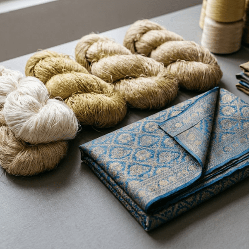 Raw silk yarn and finished silk fabric for textile sourcing