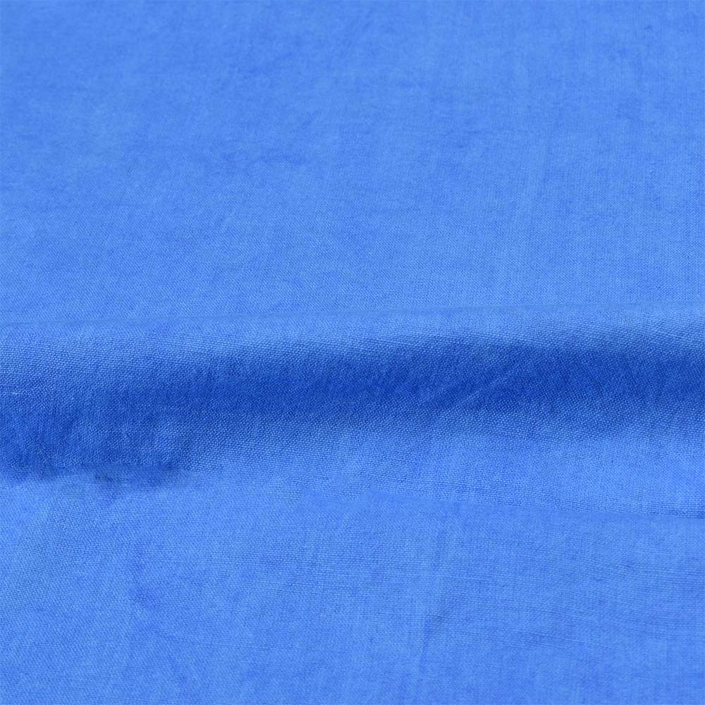 PLAIN BLUE KHADI COTTON 95 GSM HANDWOVEN FABRIC