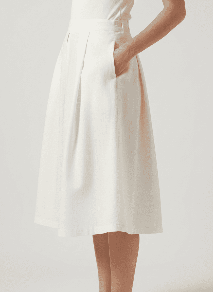 Pleated Midi Skirt