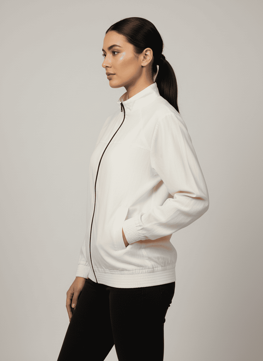 TRACK JACKET WITH FRONT FULL ZIPPER-FRONT SIDE POCKETS