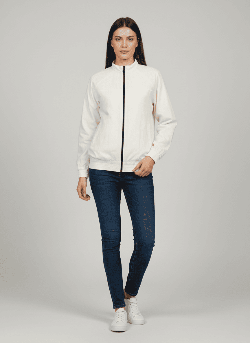 TRACK JACKET WITH FRONT FULL ZIPPER-FRONT SIDE POCKETS