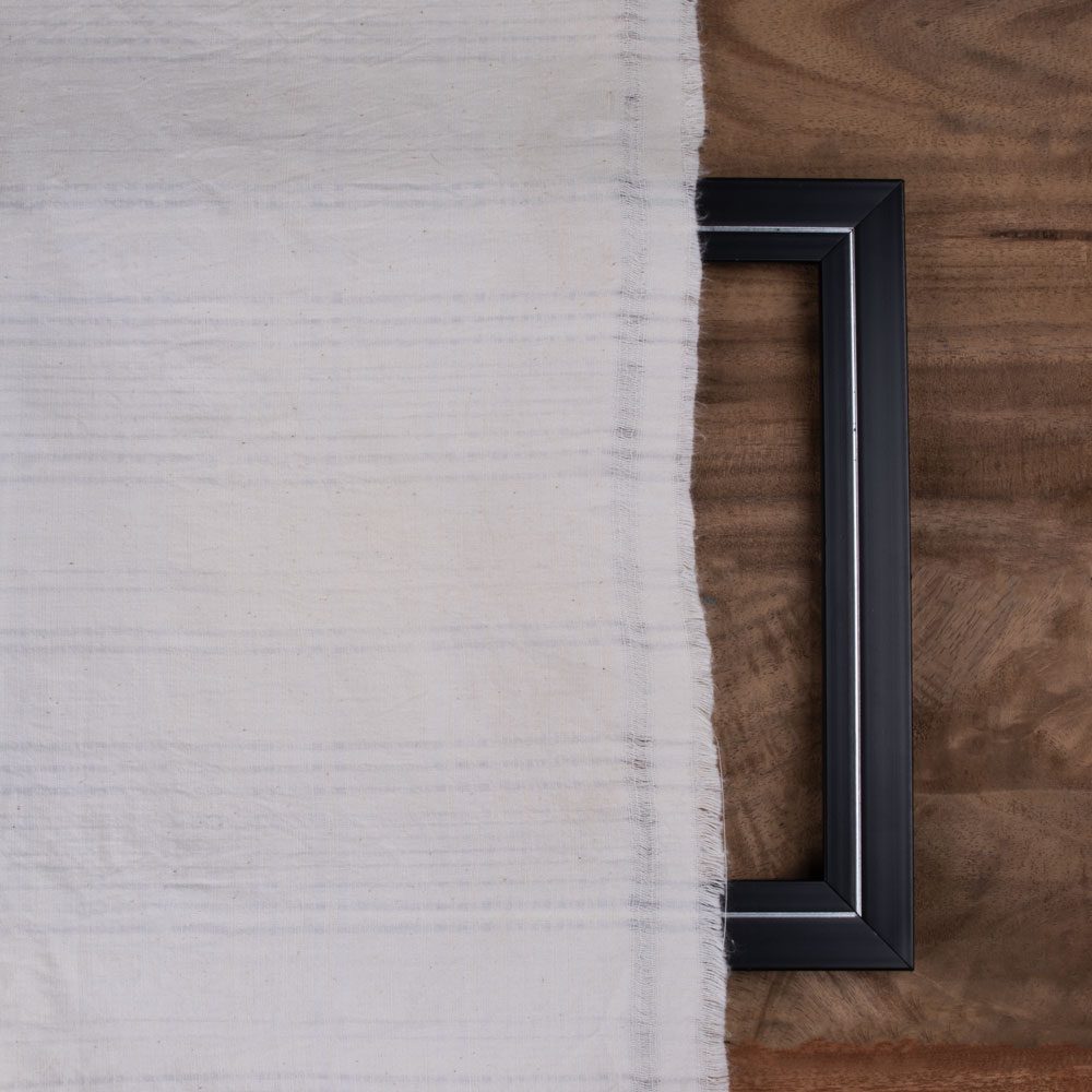 WHITE STRIPE COTTON 140 GSM FABRIC - BLEACHED WHITE & DYEABLE