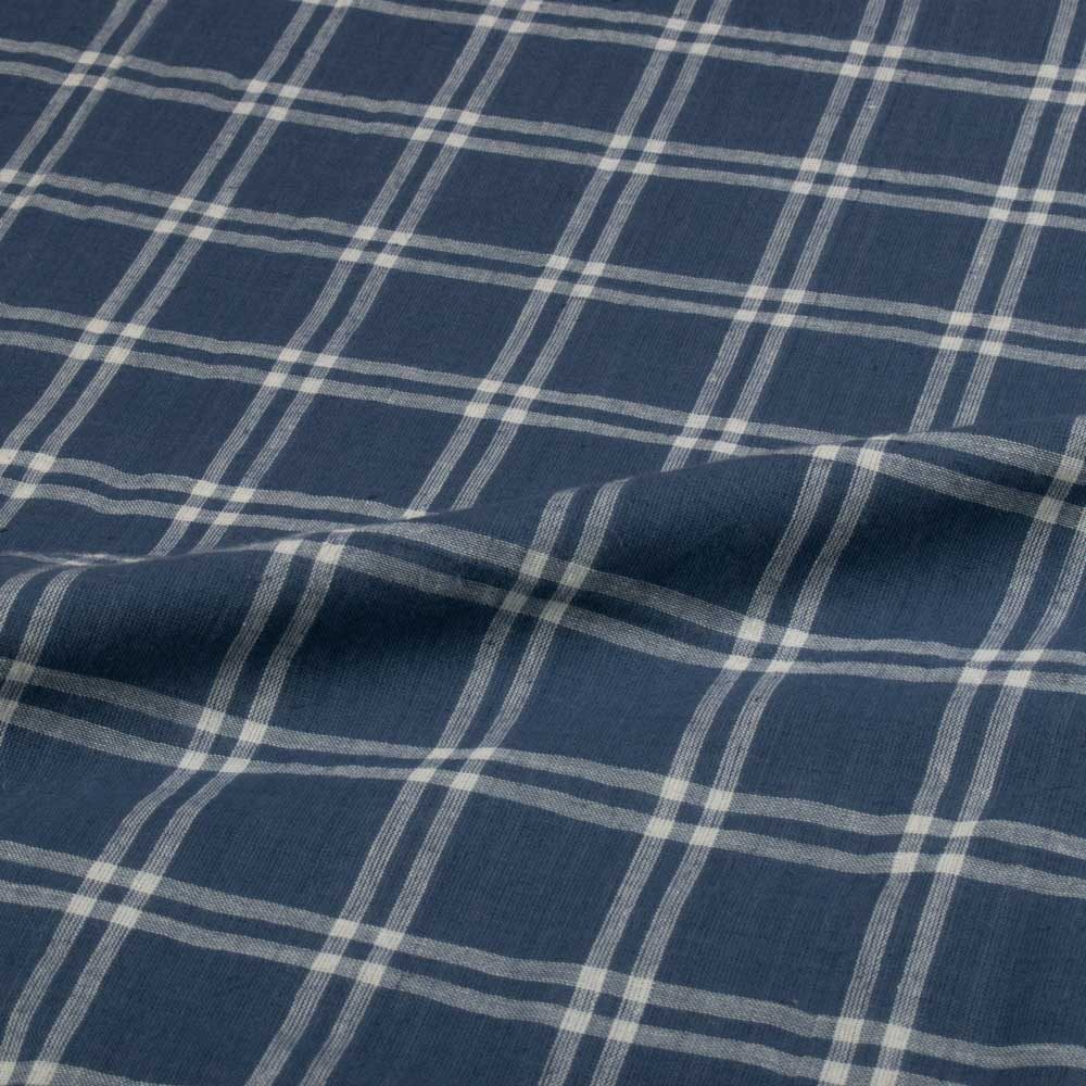 Grey White Pure Cotton Handwoven Fabric