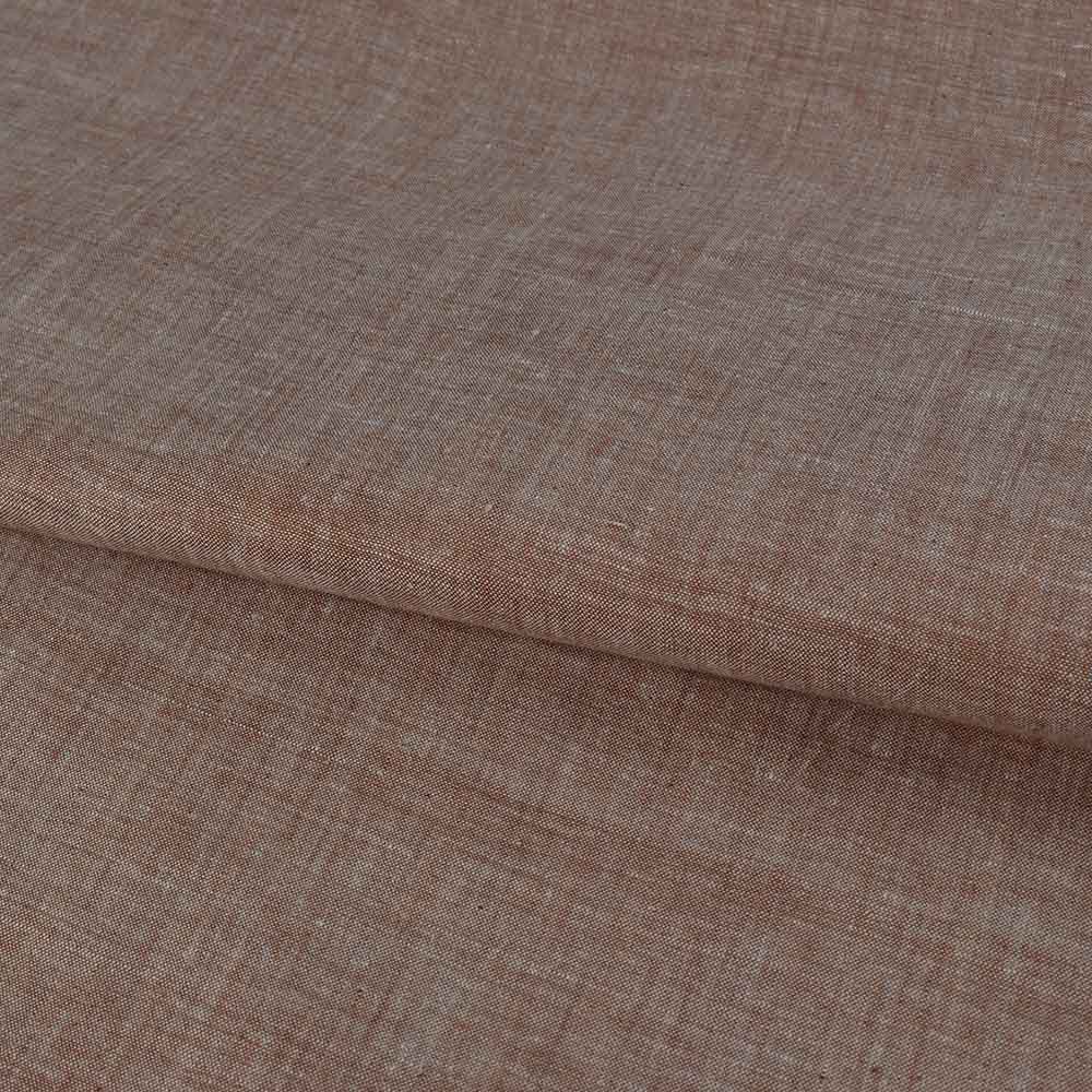 Chambray Light Brown Khadi Cotton 105 GSM Handwoven Fabric