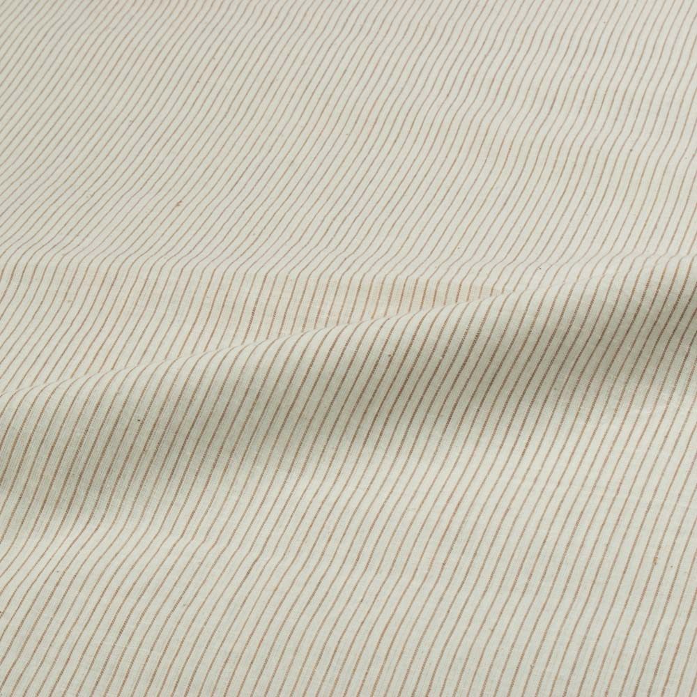 Stripe Cream Brown Pure Cotton 65 GSM Handwoven Fabric 03