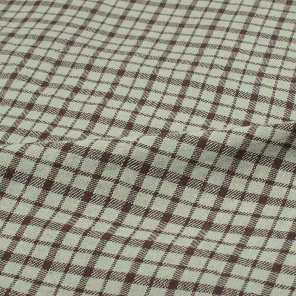 Check Twill Brown Pure Cotton Handwoven 173 GSM Fabric