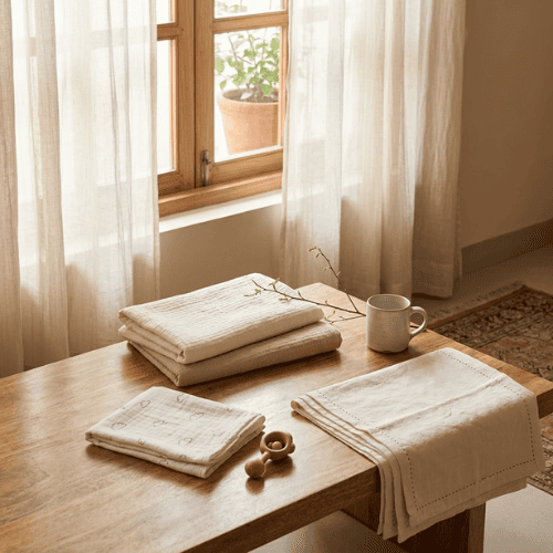 Muslin cotton fabric used for home textiles and baby products