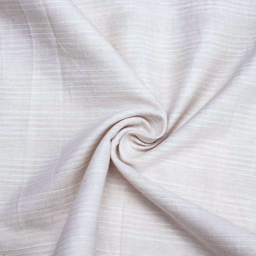 STRIPE WHITE PURE COTTON 80 GSM HANDWOVEN FABRIC