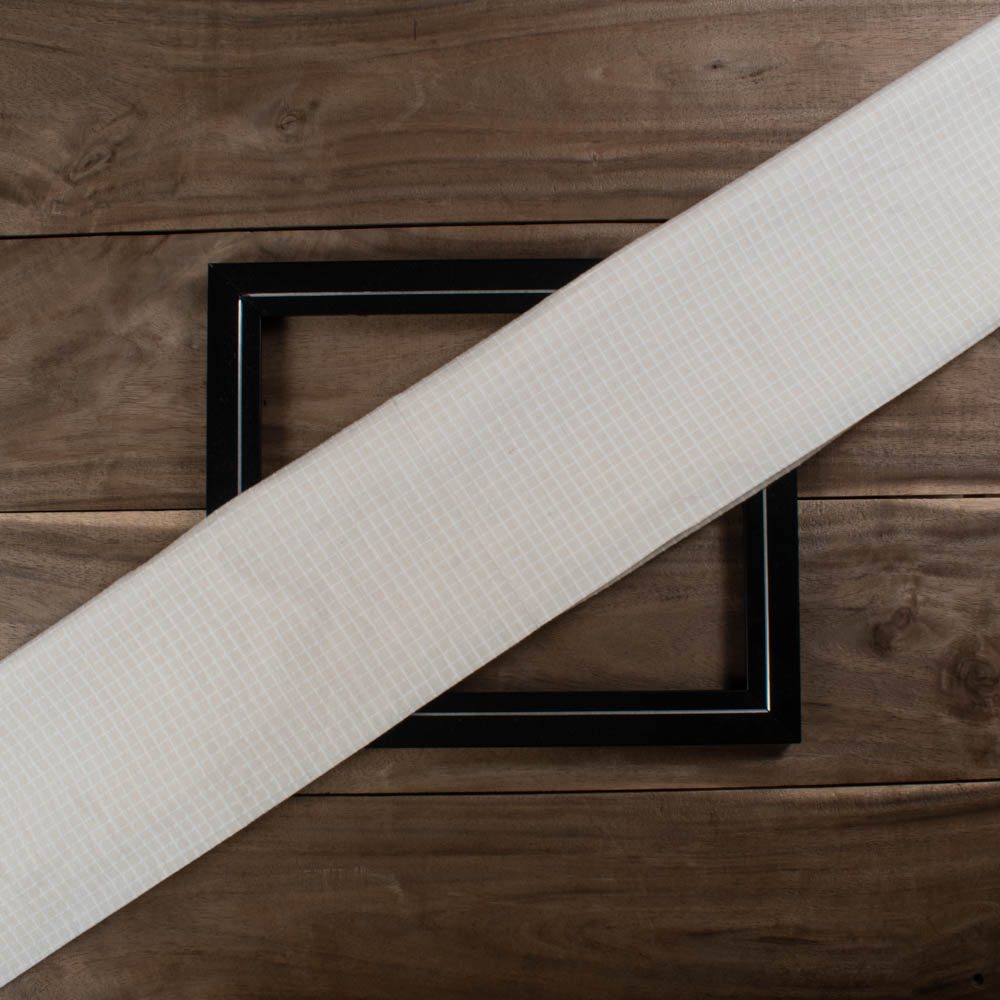 Check Cream Pure Cotton 97 GSM Handwoven Fabric
